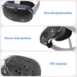 Geekria VR Headset Protective Shell Compatible with Meta Quest 3S, Light & Durable Front Face Cover Accessories, Anti Slip Scratchproof TPU Hard Shell Cover Full Protection (Black)