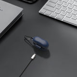 Geekria Silicone Case Cover Compatible with Sony WF-1000XM5 True Wireless Earbuds, Protective Earphones Skin Cover with Keychain Hook, Charging Port Accessible (Blue)