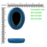 Geekria QuickFit Replacement Ear Pads for Sony WH-CH700N, WH-CH710N, WH-CH720N Headphones Ear Cushions, Headset Earpads, Ear Cups Cover Repair Parts (Blue)