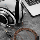Geekria Apollo Single Crystal Copper Silver Upgrade Audio Cable Compatible with Sennheiser HD800, HD800S, 4.4mm Replacement Headphones Cord for Hi-Resolution Audiophile, HiFi Headset (4.3ft/130cm)