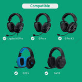 Geekria Replacement Ear Pads Compatible with Logitech G Pro/ ProX/ 433/ 233/ ProX2 Headphones Ear Cushions, Repair Parts with Video Guide (Black)