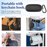 Geekria Silicone Case Cover Compatible with SHOKZ OpenFit 2 True Wireless Earbuds, Protective Earphones Skin Cover with Keychain Hook, Charging Port Accessible, Front LED Visible (Black)