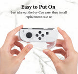 Geekria Protective Case Cover Compatible with Nintendo Switch & Switch OLED Controllers, with Ergonomic Design, Shock-Absorption and Anti-Scratch, Easy Installation (Clear)
