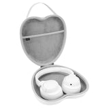 Geekria NOVA Headphones Case for Lay Flat On-Ear/Over-Ear Headphones, Replacement Hard Shell Travel Carrying Bag with Cable Storage, Compatible with BOSE QCUltra, Sony, JBL, B&W Headsets (White)