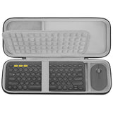 Geekria Hard Travel Carrying Case, Compatible with Logitech K380s/K380 + M355/M350s, Keyboard and Pebble Mouse Combo Protective Travel Bag (Dark Gray)