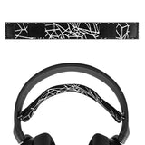 Geekria Flex Fabric Headband Pad Compatible with SteelSeries Arctis 5, Arctis 3, Headphones Replacement Band, Headset Head Top Cushion Cover Repair Part (Black + White)