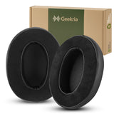 Geekria Comfort Hybrid Velour Replacement Ear Pads for Audio-Technica ATH-M50X, M50xBT2, M50S, M50cwh, M45, M30X, M20X Headphones Ear Cushions, Repair Parts (Black)