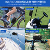 Geekria Portable Speaker Mount Strap for Golf Cart, Bike, Boat & UTV, Secure Bluetooth Speaker Holder Compatible with JBL Flip 6/5, Charge 5, Anker Soundcore 2, Sony SRS-XB23 (Black)