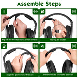 Geekria Protein Leather Headband Pad Compatible with Sennheiser RS160, RS170, RS220, RS185, Headphones Replacement Band, Headset Head Cushion Cover Repair Part (Black)