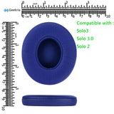 Geekria QuickFit Replacement Ear Pads for Beats Solo3 (A1796), Solo3.0 Wireless On-Ear Headphones Ear Cushions, Headset Earpads, Ear Cups Cover Repair Parts (Deep Blue)