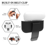 Geekria Wireless Earbuds Case Ultra Light Belt Clip Pocket Holder, Compatible with Apple AirPods Pro 3 Wireless Earbuds, Charging Port Accessible (Black)