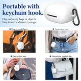 Geekria Silicone Case Cover Compatible with ATH-CKS50TW2 True Wireless Earbuds, Protective Earphones Skin Cover with Keychain Hook, Charging Port Accessible (White)
