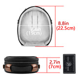 Geekria Headphones Pouch Compatible with JBL, Audio-Technica, M&D, B&O, Bose, Grado, Sony Case, Replacement Protective Travel Carrying Bag with Cable Storage (Black)