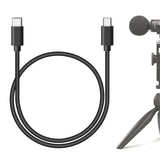 Geekria for Creators USB C to Micro USB Microphone Cable 1.6 ft / 50 CM, Compatible with Shure MV7, MV88+, MV5, MV51, MVi, Mic Cord (Black)