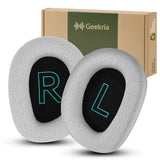 Geekria Comfort Mesh Fabric Replacement Ear Pads for Logitech G522 Lightspeed Wireless Headphones Ear Cushions, Repair Parts (Grey)