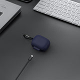 Geekria Silicone Case Cover Compatible with Soundcore by Anker C30i True Wireless Earbuds, Protective Earphones Skin Cover with Keychain Hook, Charging Port Accessible (Blue)