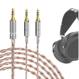 Geekria Apollo Copper Silver Braid Upgrade Audio Cable Compatible with HIFIMAN SUSVARA UNVEILED SUNDARA Ananda Arya HE4XX, 3.5mm to Dual 3.5mm Male Replacement Headphones Cord (8.2ft / 2.5m)