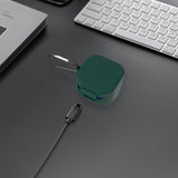 Geekria Silicone Case Cover Compatible with Audio-Technica ATH-SQ1TW True Wireless Earbuds, Earphones Skin Cover, Protective Carrying Case with Keychain Hook, Charging Port Accessible (Green)