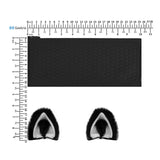 Geekria NOVA Knit Fabric Headband Cover+Cat Ears Attachment Compatible with Razer, SteelSeries, HyperX, Sennheiser, ASTRO, Sony, Logitech, ATH Headphones, Head Cushion Pad Protector (Black/White)
