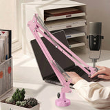 Geekria for Creators Microphone Table Flange Mount Adapter, Metal Table Mount Clamp with Adjustable Interface Aperture Compatible with TONOR T20, Aokeo AK-35, InnoGear Microphone Arm (Pink)