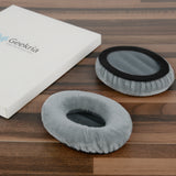 Geekria Comfort Velour Replacement Ear Pads for Sennheiser Momentum On-Ear Momentum 2.0 On-Ear Momentum 2.0 On-Ear Wireless HD1 On-Ear Headphones Ear Cushions, Ear Cups Cover Repair Parts (Grey)