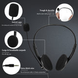 Geekria USB Headset with Mic, Mute Button and Volume Control, Lightweight Wired Computer On-Ear Headphones with Boom Microphone and Detachable 3.5mm Plug, 3 Pack, Assorted Colors