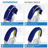 Geekria Knit Fabric Headband Cover Compatible with Bose, AKG, Sennheiser, Sony, Audio-Technica Headphones, Head Cushion Pad Protector, Replacement Repair Part, Easy DIY Installation (Pop Indigo)