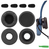 Geekria QuickFit Leatherette & Foam Replacement Earpads + Mic Windscreen Foam Compatible with BlueParrott B250-XTS, B250-XT Plus, B250-XT, B250, B150 Headphones Mic Cover + Ear Cushions (Black)
