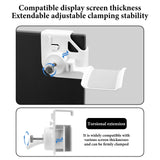 Geekria Clamp-On Headphone Holder for Monitor, Screen-Mount Gaming Headset Hanger Hook, Compatible with Sennheiser, Bose, Beats, Razer, HyperX, Sony Headphones (White / 2 Pack)