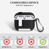 Geekria Rugged Case Cover Compatible with Apple Airpods Pro 3, Shockproof Full Body Cover with Unlock Flip Lid, Phone Holder Function (Black)