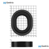 Geekria Silicone Rubber Comfortable Replacement Ear Pads for HyperX Cloud 2/ Alpha/ AlphaS/ Core/ Stinger/ Flight, Razer Kaira/ Kaira Pro/ X, Sennheiser HD280 Headphones (Black)