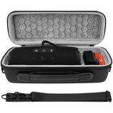 Geekria Shield Speaker Case Compatible with JBL Flip 7/6/5 Replacement Hard Shell Portable Protective Carrying Bag With Cable Storage, Keychain Hook, Travel Shoulder Strap (Dark Grey)