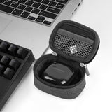 Geekria Earbuds Carrying Pouch Compatible with SAMSUNG Galaxy Buds3 FE/Pro, Galaxy Buds Live, Replacement Protective Earphones Travel Bag with Cable Storage (Dark Grey)