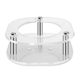 Geekria Acrylic Clear Case Compatible with 2019 Echo Dot (3rd Gen) Smart Speaker with Clock, Ceiling Wall Mount Speaker Stand Stable Guard Holder (Rounded Square)