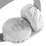 Geekria 100 Pairs Disposable Headphone Ear Covers for On-Ear Headset Earcup, Stretchable Sanitary Ear Pads Cover, Hygienic Ear Cushion Protector (S / White)