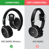 Geekria QuickFit Replacement Ear Pads for AKG N60NC Wireless Headphones Ear Cushions, Repair Parts (Black)