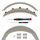 Geekria Replacement Headband Compatible with Sony WH-1000XM3 Headphones, Headband Cushion Cover Repair Parts with Screwdriver & Hinge Clips (Silver)