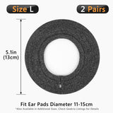 Geekria 2 Pairs Knit Headphones Ear Covers with OEKO-TEX & SGS Product Safety, Washable & Stretchable Earcup Protectors for Over-Ear Headsets, Sweat Pads for Gym ( Size L/ Dark Gray )