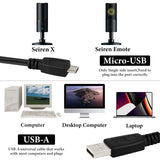 Geekria for Creators USB A to Micro USB Microphone Cable 9 ft / 280 CM, Compatible with Razer Seiren Emote, Seiren X, Mic Cord (Black)