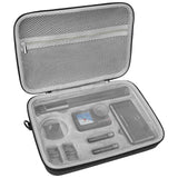 Geekria Action Camera Protective Case Carrying Case, Compatible with DJI Osmo Action 6, 5 Pro, 4, 3 Action Camera, Travel Storage Bag with Cable Storage (Black)