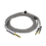 Geekria Apollo Silver-Plated Copper Upgrade Audio Cable Compatible with Meze Audio 99 Classics V2, 109 PRO, LIRIC 2, Strada 4.4mm to Dual 3.5mm Replacement Cord (4.9 ft / 1.5 m / Silver)
