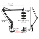 Geekria for Creators Microphone Arm Compatible with Blue Yeti, Yeti X, Yeti Pro, Snowball ICE, G Yeti GX, Mic Boom Arm with Table Flange Mount Adapter, Suspension Stand, Desk Mount Holder