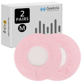 Geekria 2 Pairs Knit Headphones Ear Covers - Product Safety Certified - Washable & Stretchable Sanitary Earcup Protectors for Over-Ear Headsets, Sweat Pads for Gym, Gaming (Size M / Pink)