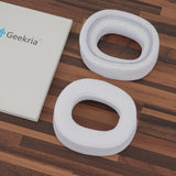 Geekria Mesh Fabric Replacement Ear Pads Compatible with Logitech G735 Wireless Headphones Ear Cushions, Repair Parts (White)