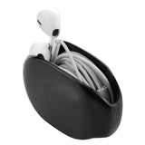 Geekria Earbuds Smart Storage Box / Headphone Cable Storage Organizer / In-Ear Headset Holder Case / Earphone Bobbin Winder Wrap / Cord Tangle-Free Portable Manager / Wire Keeper (Black)