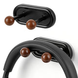 Geekria 2 Pack Headphone Holder Wall Mount, Self-Adhesive Headset Hanger, No-Drill, Space Saving Headphone Hook for Gaming Headsets, Office, Desk, Cabinet, Wall (Black)