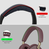Geekria Sheepskin Headband Pad Compatible with Bowers & Wilkins Px8/ Px7 S2/ Px7 S2e (Not Compatible with Px7/ Px7 S3) Headphones, Replacement Band Repair Part (Royal Burgundy)