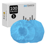 Geekria 100 Pairs Disposable Headphones Ear Cover for On-Ear Headset Earcup, Stretchable Sanitary Ear Pads Cover, Hygienic Ear Cushion Protector (S / Blue)