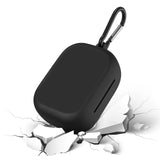 Geekria Silicone Case Cover Compatible with Skullcandy Grind Fuel True Wireless Earbuds, Protective Earphones Skin with Keychain Hook, Charging Port Accessible (Black)