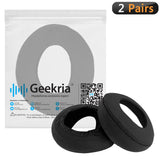 Geekria 2 Pairs Ice Silk Headphones Ear Covers - Product Safety Certified - Washable & Stretchable Earcup Protectors for Over-Ear Headsets, Sweat Pads for Gym, Gaming (Size M / Black)